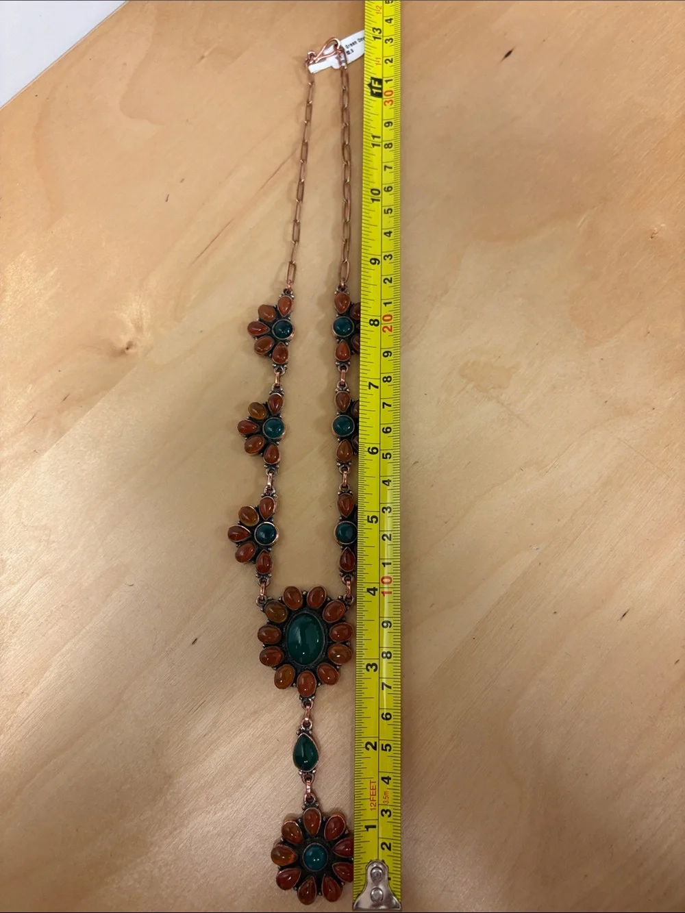 Green & Red Onyx Floral Statement Necklace - Women Jewelry